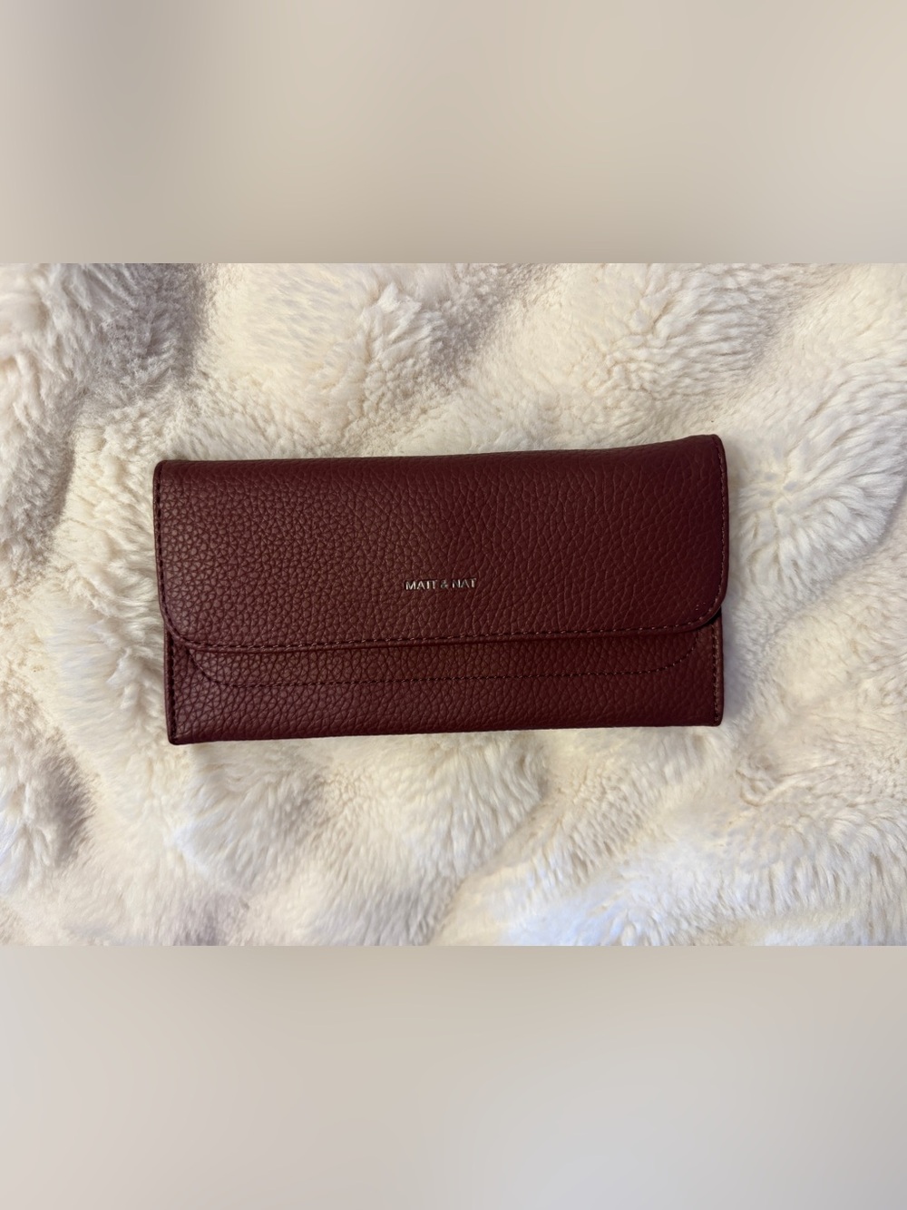 Matt & Nat Maroon Textured Clutch Wallet